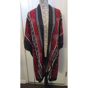 Grey Antics Sweater Wrap Knit Wool Blend Oversized Aztec Southwestern Sz XS / S